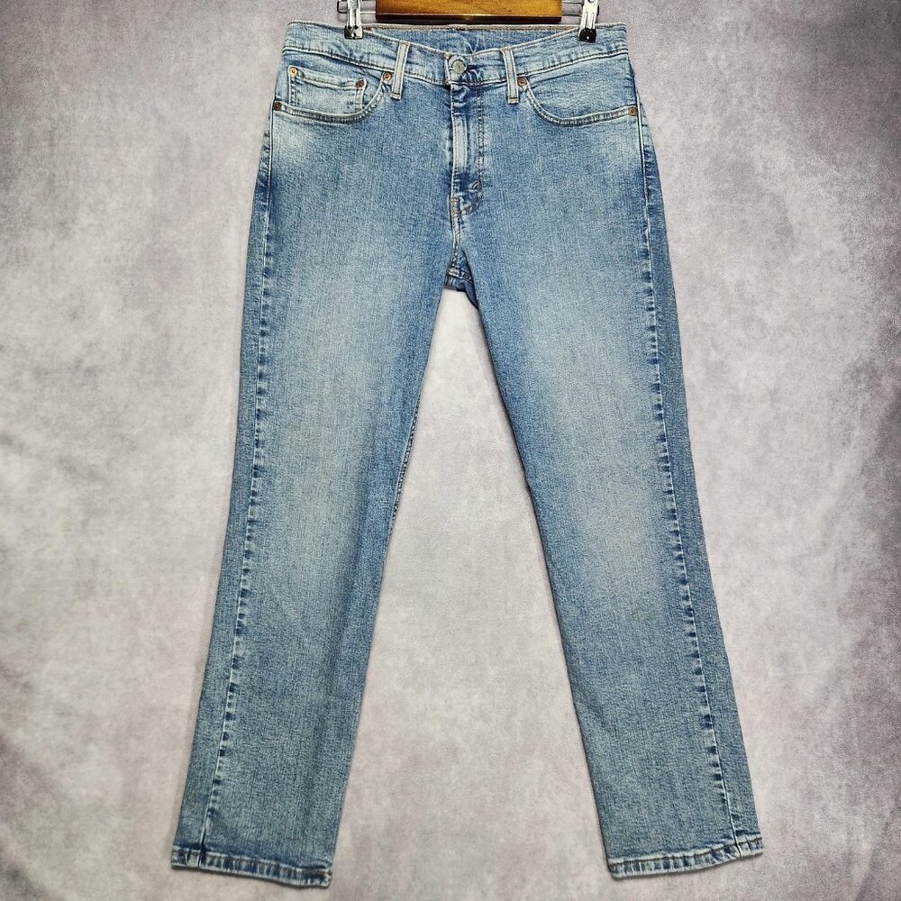 Levis 511 Jeans Mens 33 to 34x30 Blue Denim Slim Fit Stretch Tapered Leg